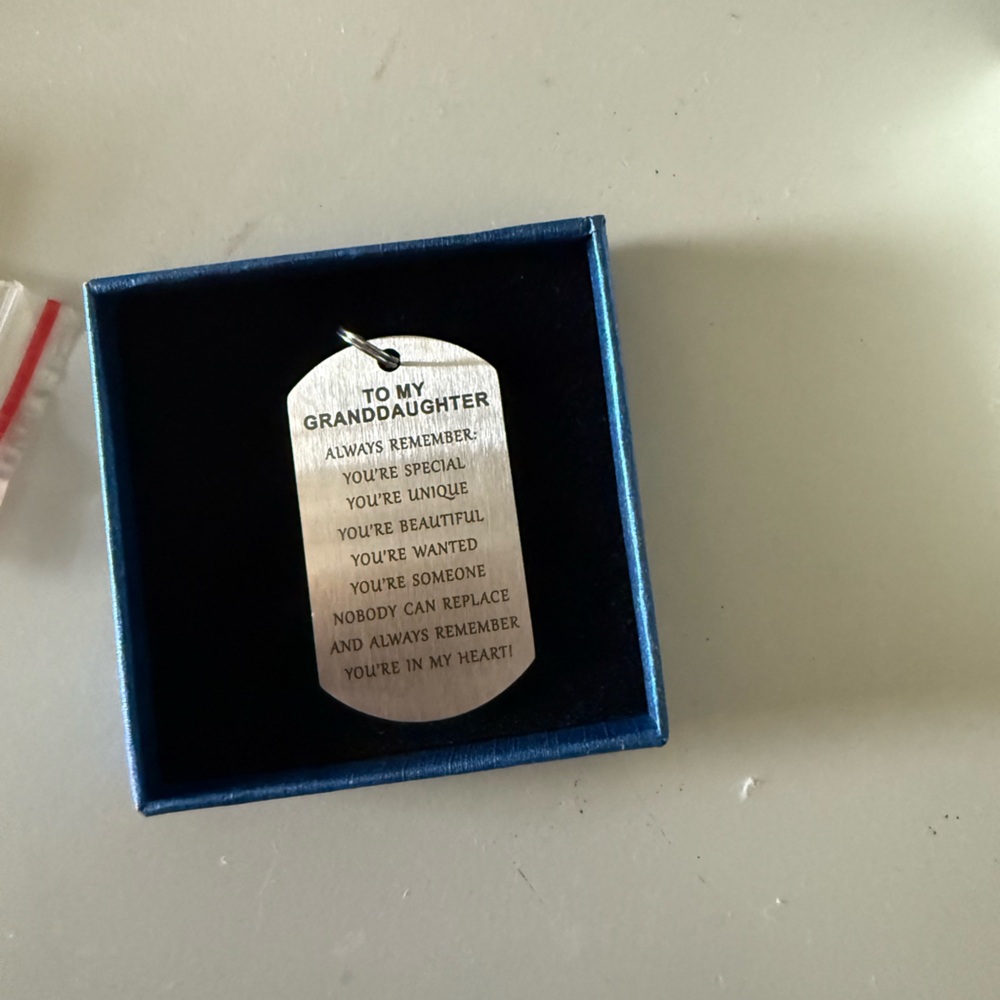 Silver Engraved Dog Tag Necklace